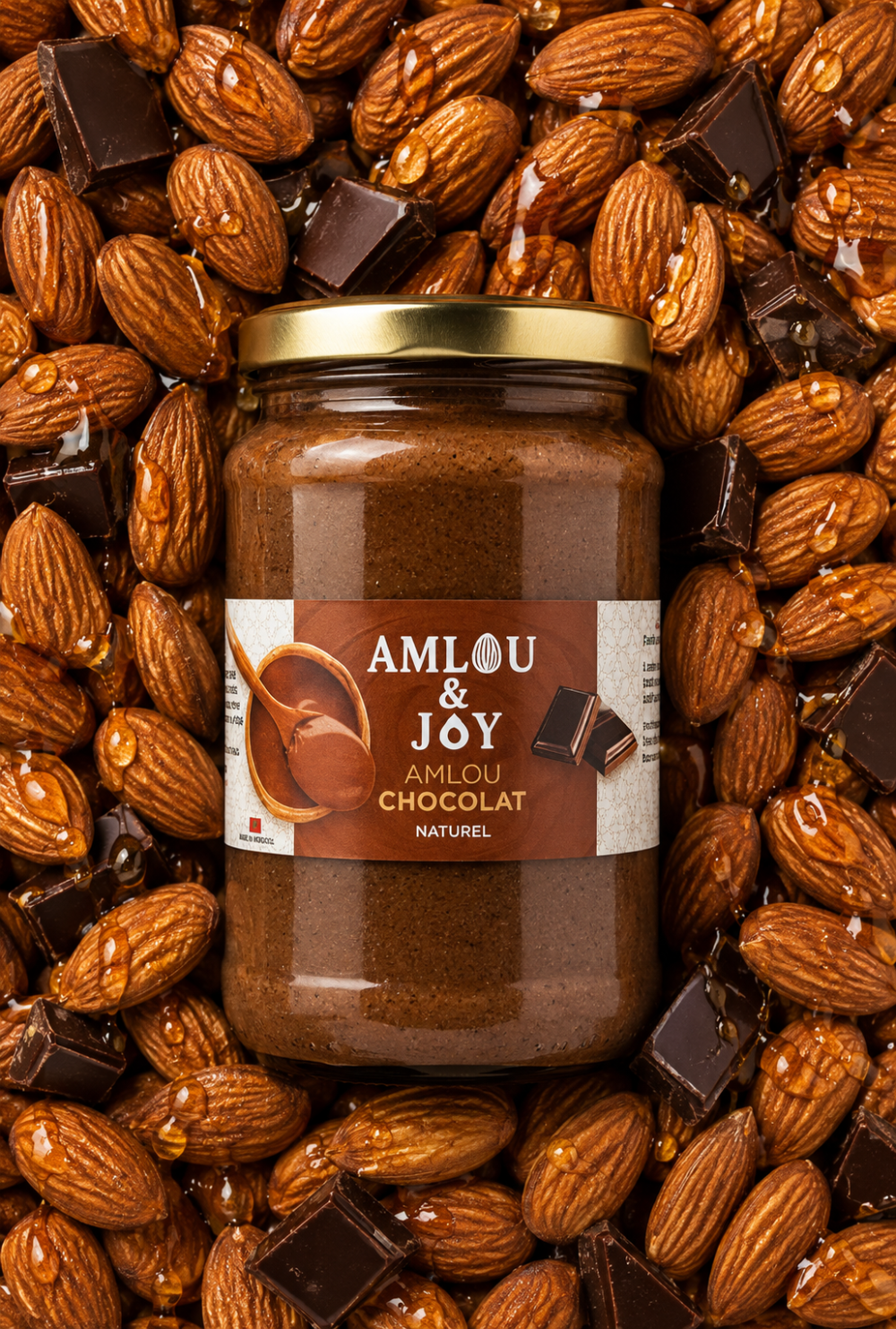 Amlou marocain au chocolat, amandes et cacao