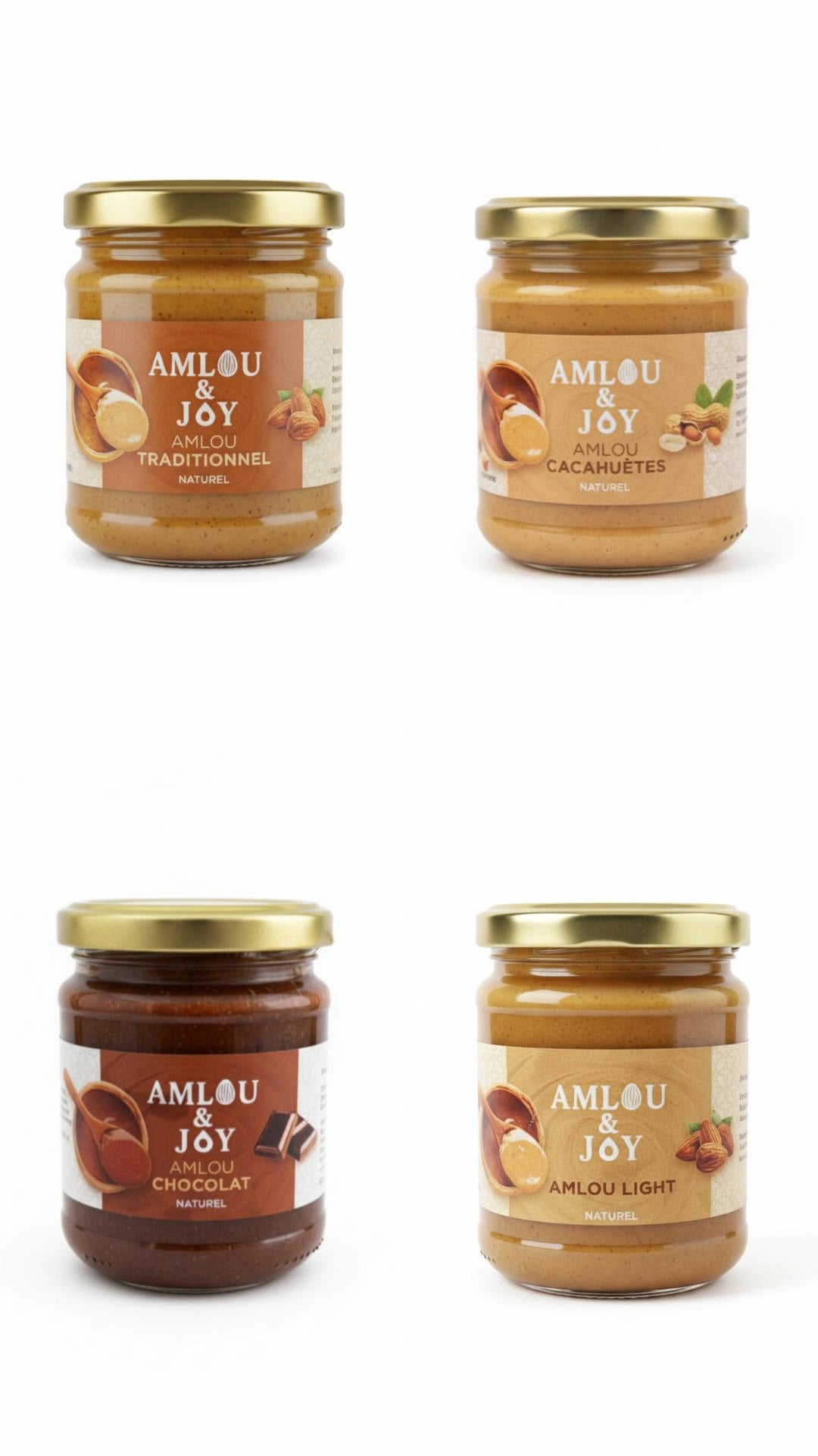 Amlou Probierpaket 4 × 200 g – Amlou & Joy